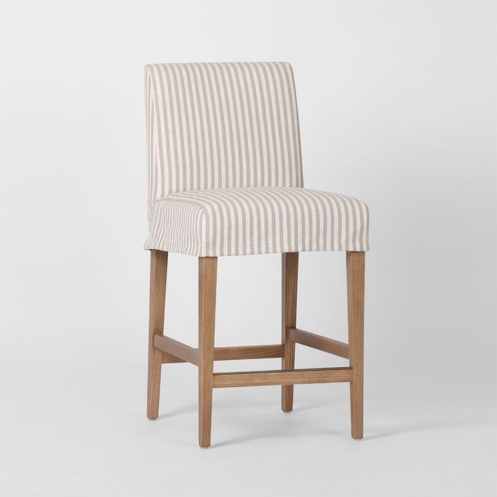 Slip Cover Only - Clifton Counter Stool Only Beige Stripe