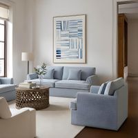 Blue Lines Textured Canvas Wall Art 90x120cm