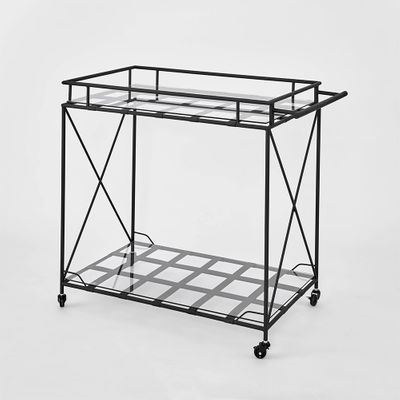 Sheffield Bar Cart Outdoor Iron & Glass
