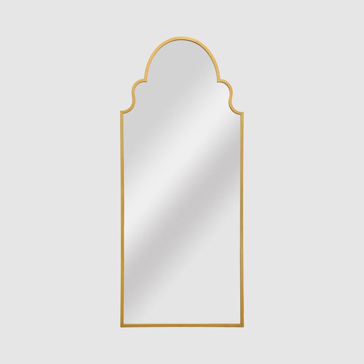 Taj Outdoor Iron Floor Mirror Gold