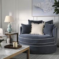 Noosa Hamptons Snuggle Chair Navy with White piping*