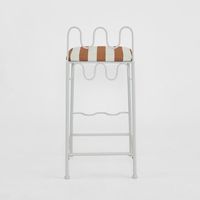 Wira Counter Stool Outdoor Terracotta/White Stripe Cushion