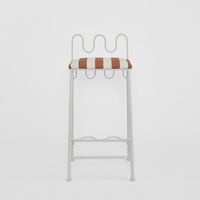 Wira Counter Stool Outdoor Terracotta/White Stripe Cushion