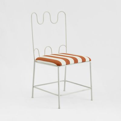 Wira Dining Chair Outdoor Terracotta/White Stripe Cushion
