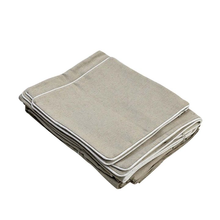 Slip Cover Only - Noosa Hamptons Chaise RHF Natural W/White Piping