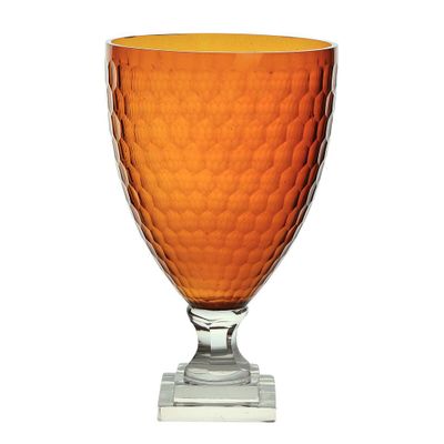 Amber Cut Urn Orange