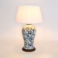 Ashleigh Ceramic Blue & White Table Lamp & Shade