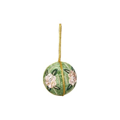 Velvet Flower Bauble Green