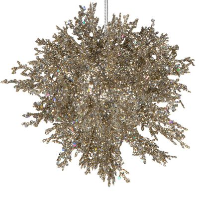 Goshka Glitter Coral Bauble Silver