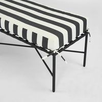 Sheffield Bench Outdoor Iron B/W Stripe Cushion