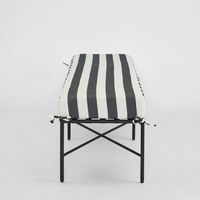 Sheffield Bench Outdoor Iron B/W Stripe Cushion