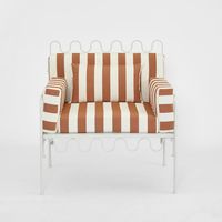 Wira Arm Chair Outdoor Terracotta/White Stripe Cushions