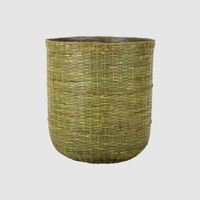 Village Planter Set of 2  Bamboo/Cement