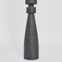 Magnus Wood Floor Lamp Black Base with Black Shade