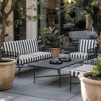 Sheffield Iron/Tiled Coffee Table Black -Outdoor