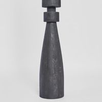 Magnus Wood Floor Lamp Black Base with White Shade