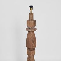 Magnus Wood Floor Lamp Saddle Base with Black Shade