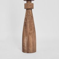 Magnus Wood Floor Lamp Saddle Base with Black Shade