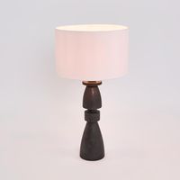 Magnus Wood Table Lamp Black Base with White Shade