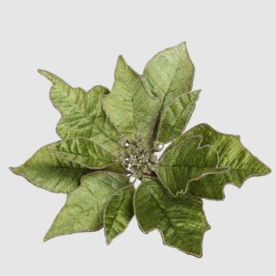 Velve Clip on Poinsettia Green