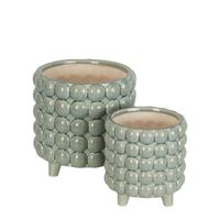Bubble Ceramic Flowerpot Small Seafoam