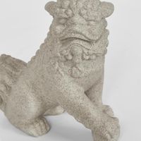 Foo Dog Left Sculpture Grey