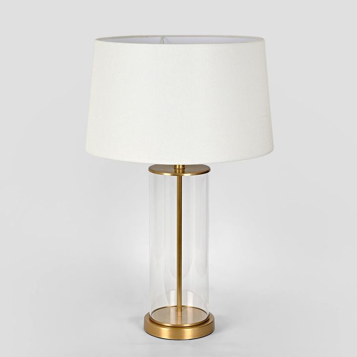Iris Glass Table Lamp Base Antique Brass- Base Only