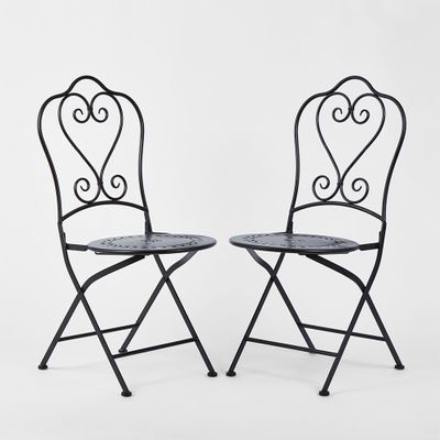 Annabel Folding Dining Chair Black -Outdoor