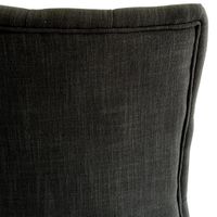 Diana Buttoned Hamptons Dining Chair Charcoal Linen Blend