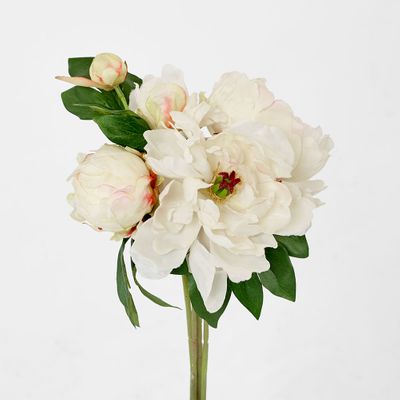 Peony Bouquet Mixed 30cm Cream