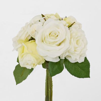 Rose Mix Bouquet 23cm Cream & White