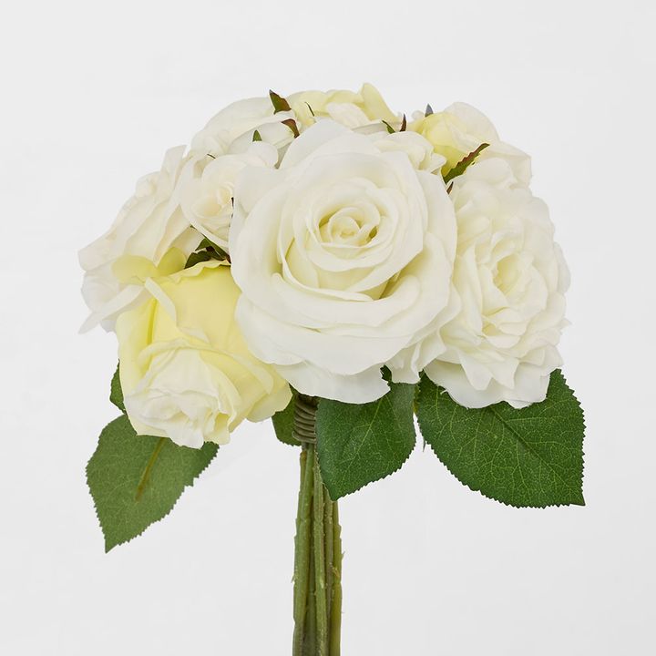 Rose Mix Bouquet 23cm Cream & White