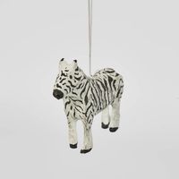 Mache Zebra Hanging Ornament (Set of 4)