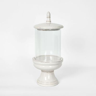 Nini Candle Holder with lid White Medium