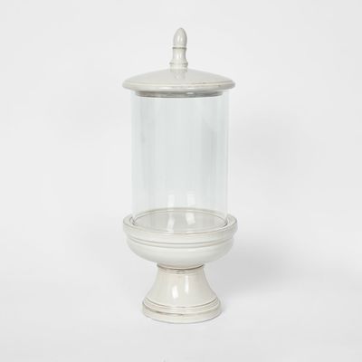 Nini Candle Holder with lid White Large