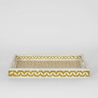 Mina Bone Inlay Tray Mustard/White