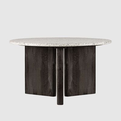 Bonnie Terrazzo Dining Table White/Black Base