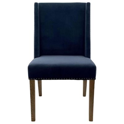 Ithaca Navy Velvet Dining Chair W/Studs