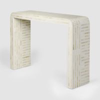 Eloise Bone Inlay Curved Console Table White