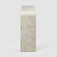 Eloise Bone Inlay Curved Console Table White