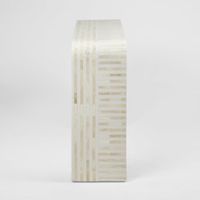 Eloise Bone Inlay Curved Console Table White
