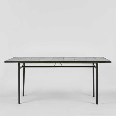 Sheffield Iron/Tiled Dining Table Black -Outdoor