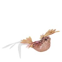 Flutter Sparkly Clip On Bird Decoration Pink