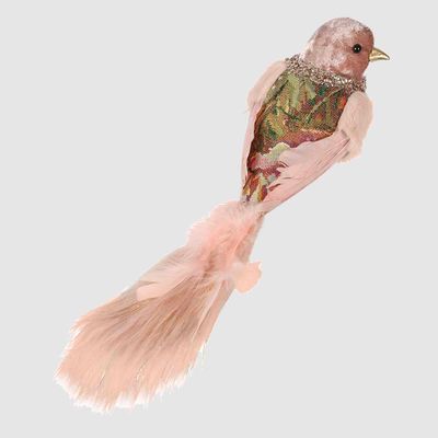 Leila Tapestry Clip on Bird Pink