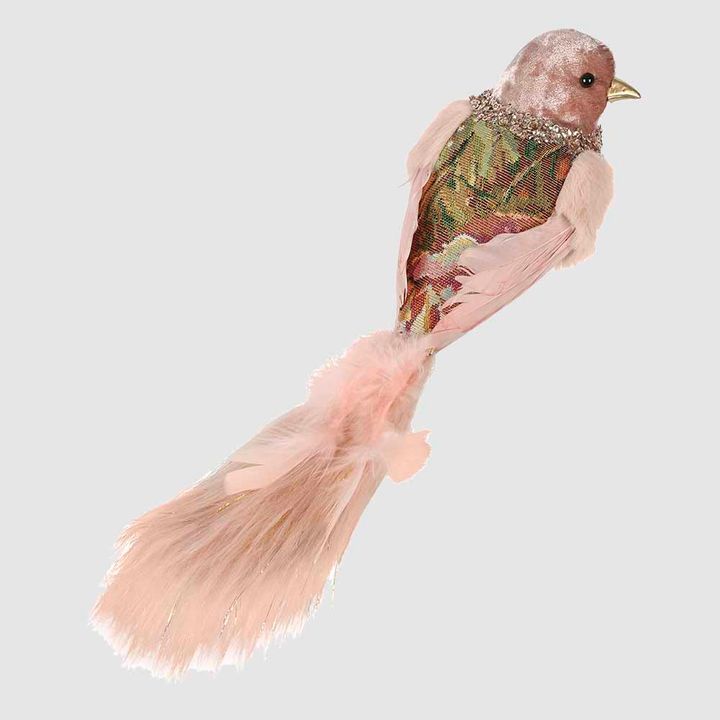 Leila Tapestry Clip on Bird Pink