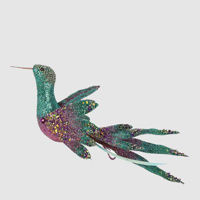 Jewelle Hummingbird Tree Ornament Blue