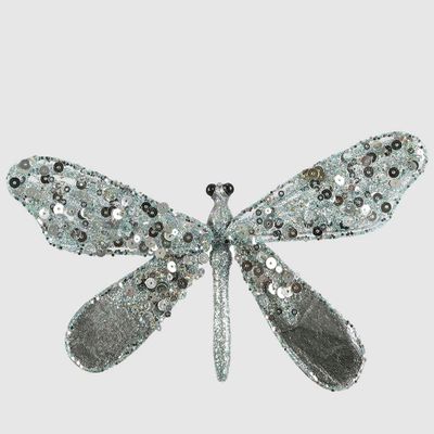 Shayle Glitter Clip on Dragonfly Blue