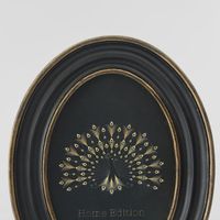 Vera Oval Photo Frame 4 x 6 Black & Gold