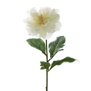 Dahlia With Leaves 75cm White