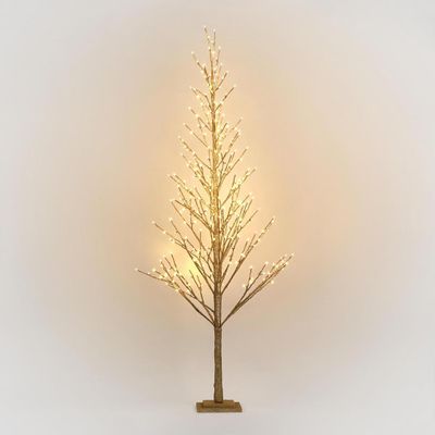 Champagne Glitter Tree 210cm With 306LED - FAULTY DO NOT TURN ON